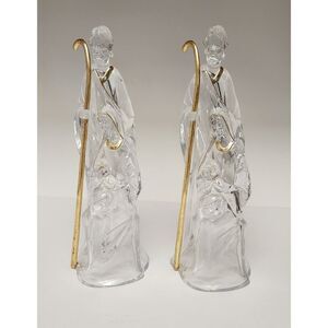 Vintage 2PC Holy Family 11" Acrylic Figurines